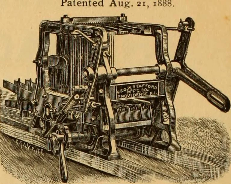 An illustration from Technology of textile design. Being a practical treatise on the construction and application of weaves for all textile fabrics, with minute reference to the latest inventions for weaving. Containing also an appendix showing the analysis and giving the calculations necessary for the manufacture of the various textile fabrics, 1889, leaf 311