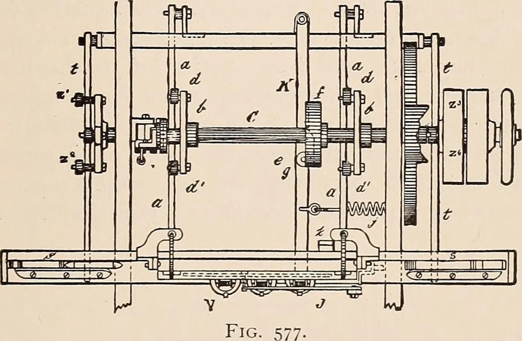 An illustration from Technology of textile design. A practical treatise on the construction and application of weaves for all textile fabrics... Containing also an appendix describing all the latest methods and improvements in designing and manufacturing, 1890, leaf 124