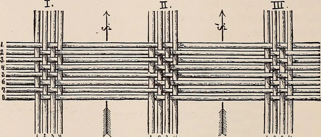 An illustration from Technology of textile design. A practical treatise on the construction and application of weaves for all textile fabrics... Containing also an appendix describing all the latest methods and improvements in designing and manufacturing, 1890, leaf 167