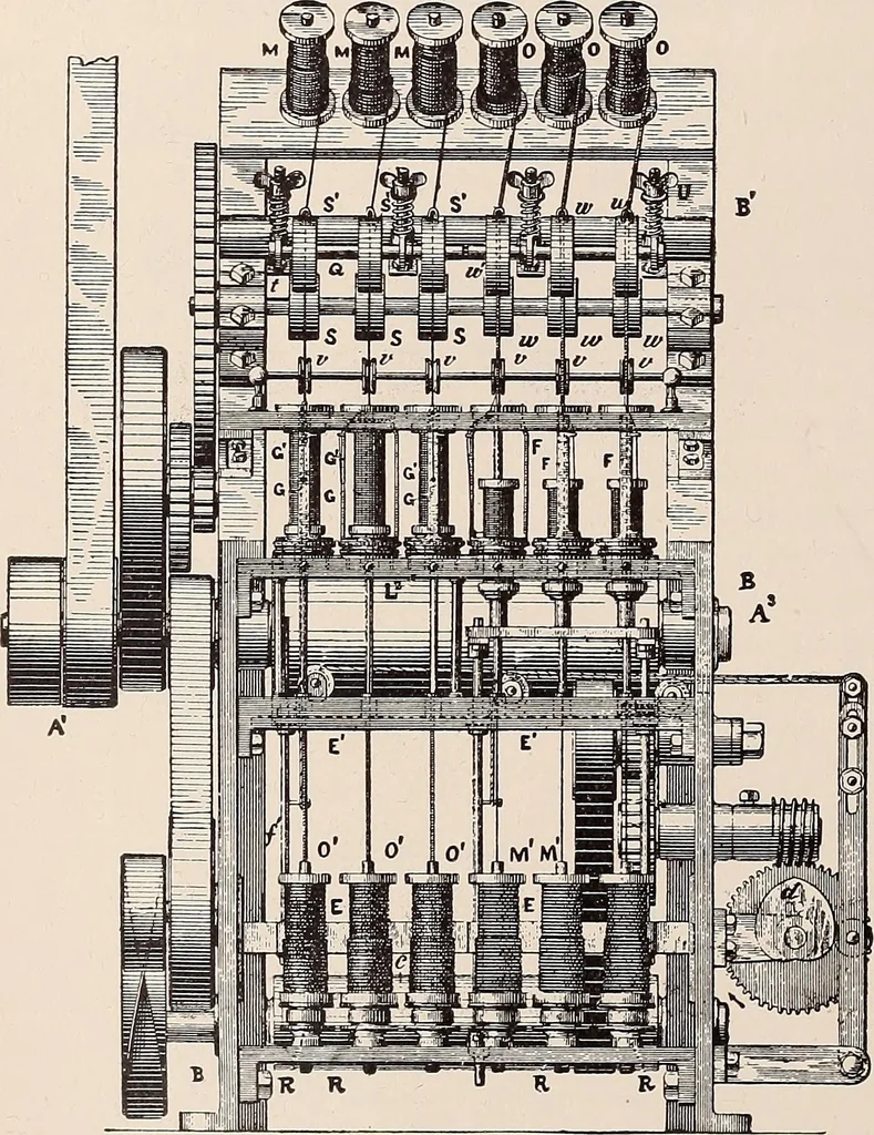 An illustration from Technology of textile design. A practical treatise on the construction and application of weaves for all textile fabrics... Containing also an appendix describing all the latest methods and improvements in designing and manufacturing, 1890, leaf 195