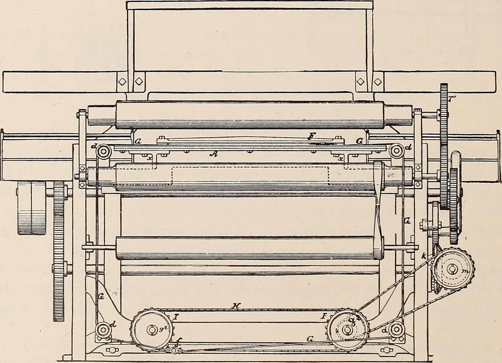 An illustration from Technology of textile design. A practical treatise on the construction and application of weaves for all textile fabrics... Containing also an appendix describing all the latest methods and improvements in designing and manufacturing, 1890, leaf 213