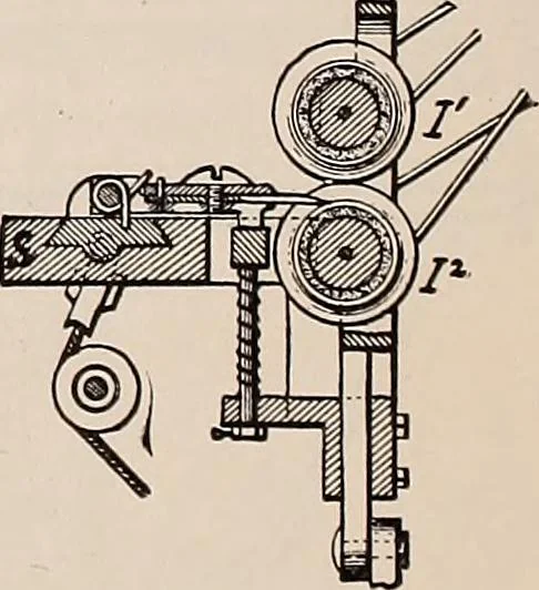 An illustration from Technology of textile design. A practical treatise on the construction and application of weaves for all textile fabrics... Containing also an appendix describing all the latest methods and improvements in designing and manufacturing, 1890, leaf 215