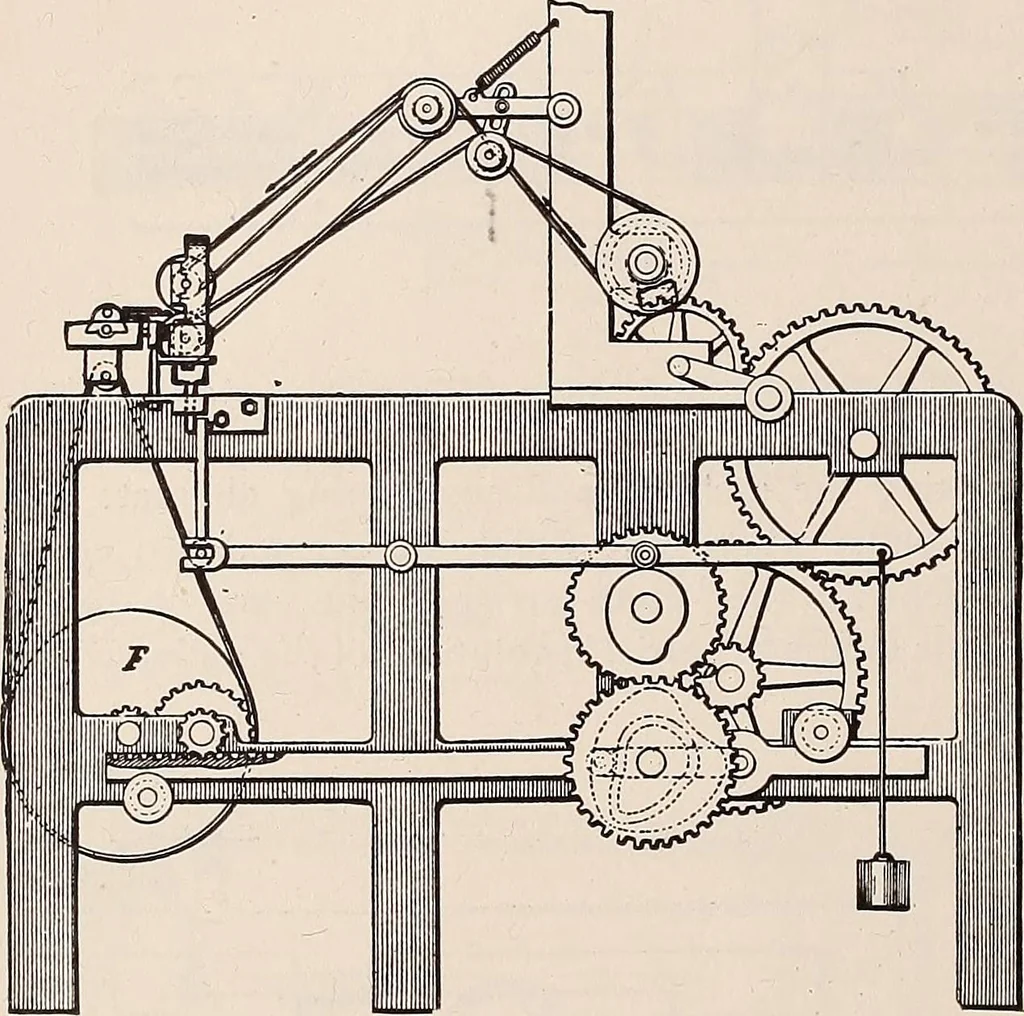 An illustration from Technology of textile design. A practical treatise on the construction and application of weaves for all textile fabrics... Containing also an appendix describing all the latest methods and improvements in designing and manufacturing, 1890, leaf 217