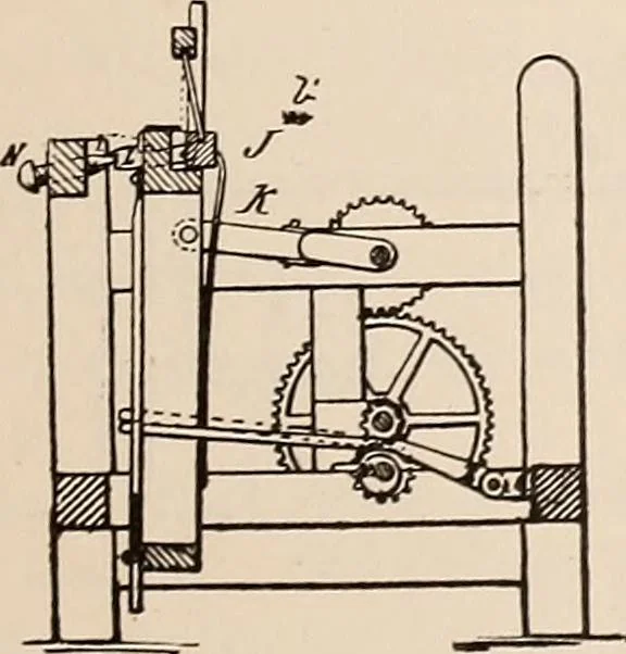 An illustration from Technology of textile design. A practical treatise on the construction and application of weaves for all textile fabrics... Containing also an appendix describing all the latest methods and improvements in designing and manufacturing, 1890, leaf 230