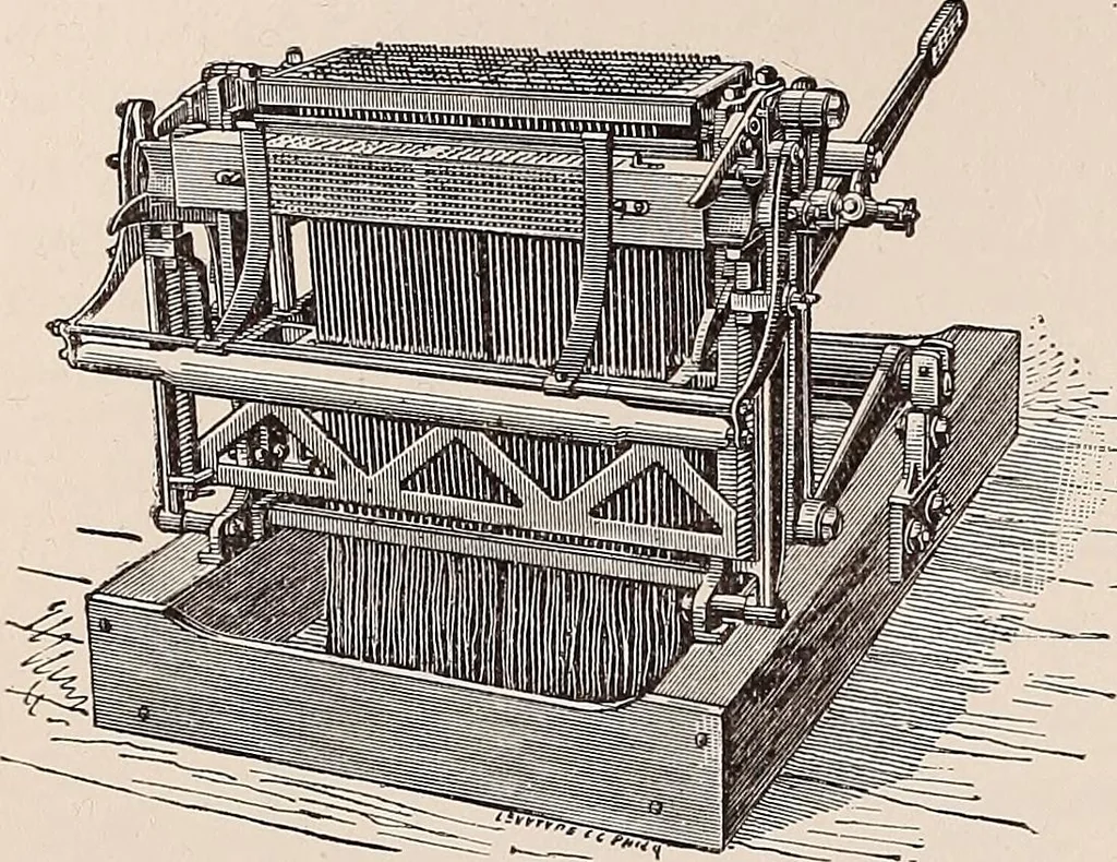 An illustration from Technology of textile design. A practical treatise on the construction and application of weaves for all textile fabrics... Containing also an appendix describing all the latest methods and improvements in designing and manufacturing, 1890, leaf 265
