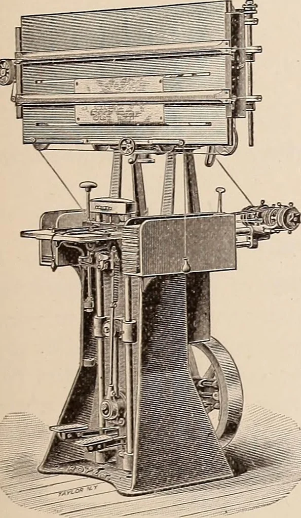 An illustration from Technology of textile design. A practical treatise on the construction and application of weaves for all textile fabrics... Containing also an appendix describing all the latest methods and improvements in designing and manufacturing, 1890, leaf 266
