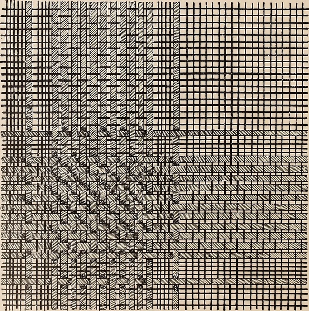 An illustration from Technology of textile design. A practical treatise on the construction and application of weaves for all textile fabrics... Containing also an appendix describing all the latest methods and improvements in designing and manufacturing, 1890, leaf 27