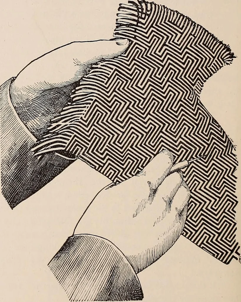 An illustration from Technology of textile design. A practical treatise on the construction and application of weaves for all textile fabrics... Containing also an appendix describing all the latest methods and improvements in designing and manufacturing, 1890, leaf 273