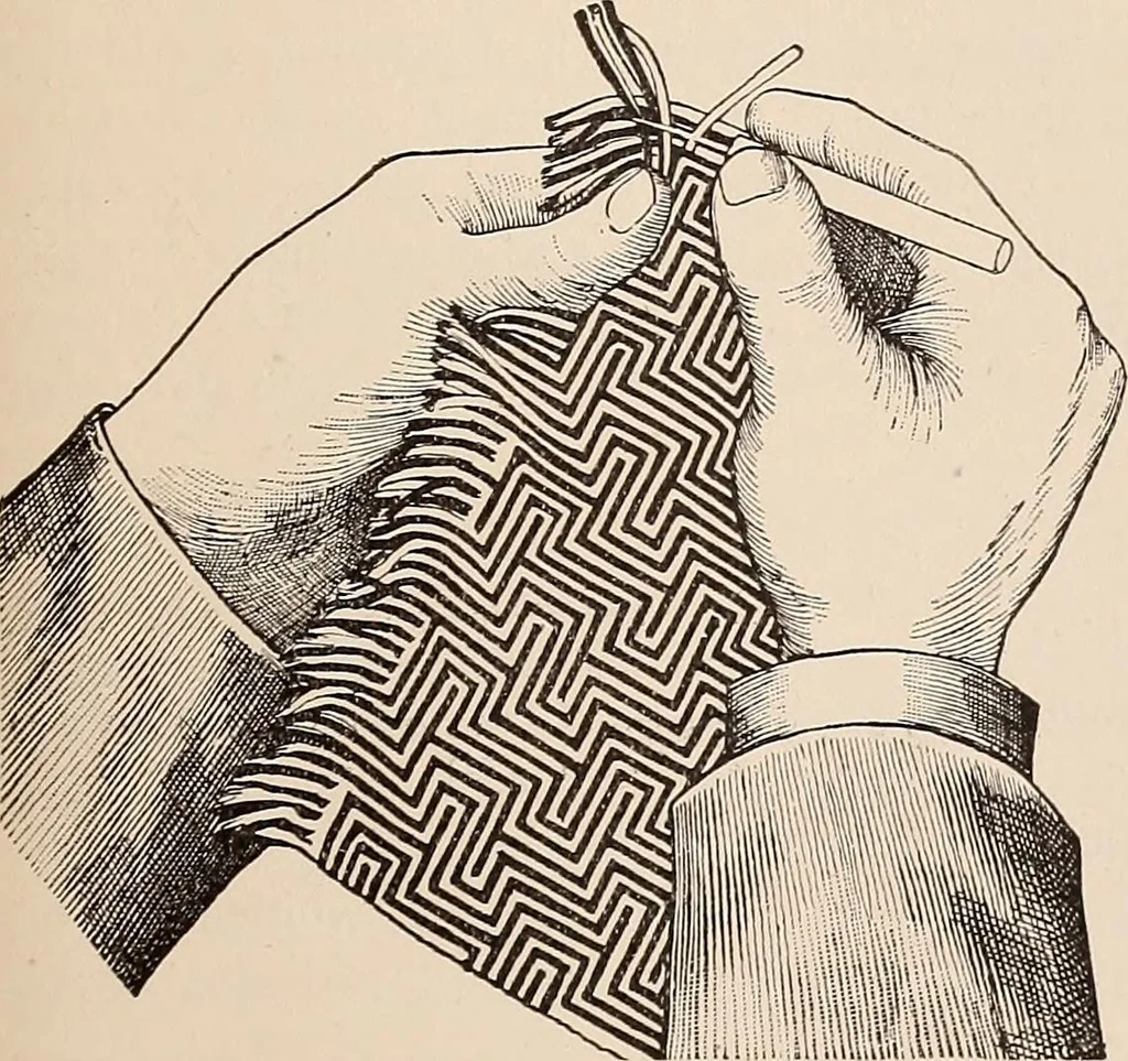 An illustration from Technology of textile design. A practical treatise on the construction and application of weaves for all textile fabrics... Containing also an appendix describing all the latest methods and improvements in designing and manufacturing, 1890, leaf 274