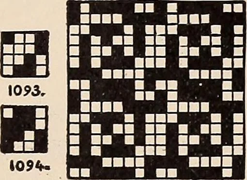 An illustration from Technology of textile design. A practical treatise on the construction and application of weaves for all textile fabrics... Containing also an appendix describing all the latest methods and improvements in designing and manufacturing, 1890, leaf 286