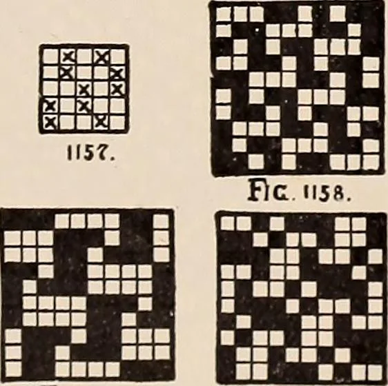 An illustration from Technology of textile design. A practical treatise on the construction and application of weaves for all textile fabrics... Containing also an appendix describing all the latest methods and improvements in designing and manufacturing, 1890, leaf 288