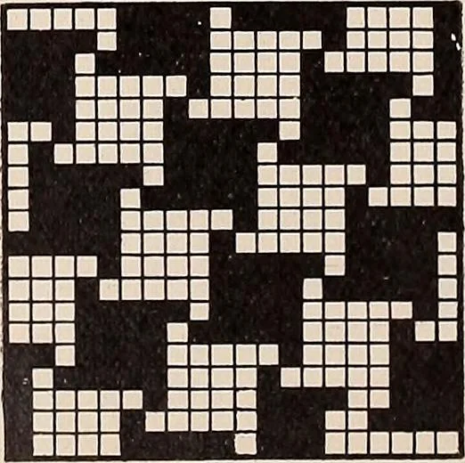An illustration from Technology of textile design. A practical treatise on the construction and application of weaves for all textile fabrics... Containing also an appendix describing all the latest methods and improvements in designing and manufacturing, 1890, leaf 289