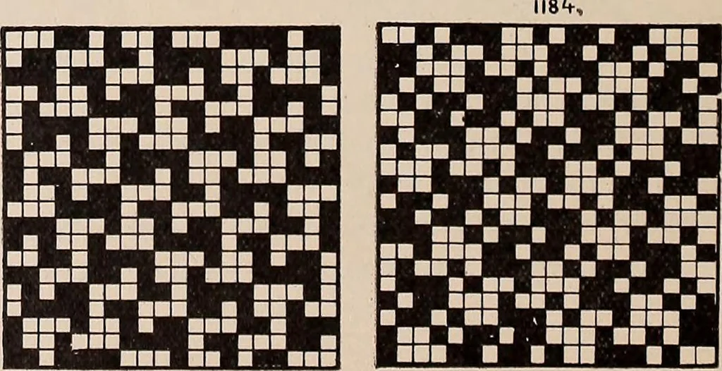 An illustration from Technology of textile design. A practical treatise on the construction and application of weaves for all textile fabrics... Containing also an appendix describing all the latest methods and improvements in designing and manufacturing, 1890, leaf 289