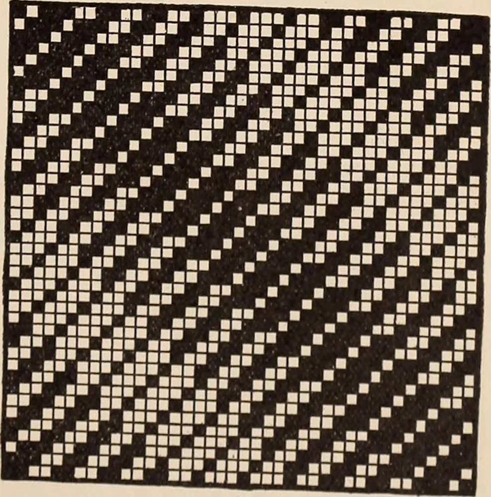An illustration from Technology of textile design. A practical treatise on the construction and application of weaves for all textile fabrics... Containing also an appendix describing all the latest methods and improvements in designing and manufacturing, 1890, leaf 294