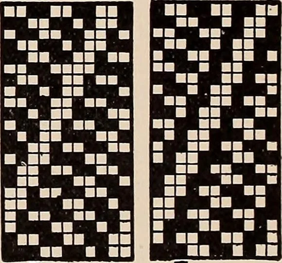 An illustration from Technology of textile design. A practical treatise on the construction and application of weaves for all textile fabrics... Containing also an appendix describing all the latest methods and improvements in designing and manufacturing, 1890, leaf 305
