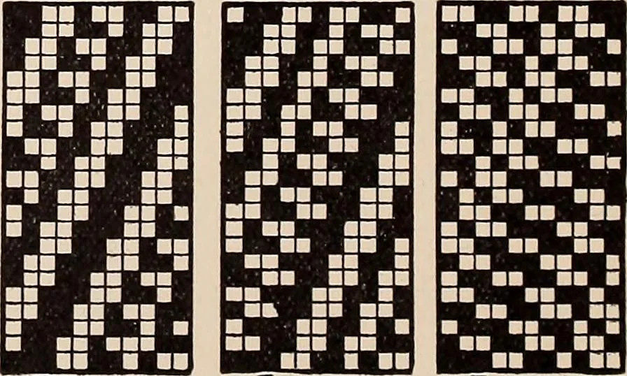An illustration from Technology of textile design. A practical treatise on the construction and application of weaves for all textile fabrics... Containing also an appendix describing all the latest methods and improvements in designing and manufacturing, 1890, leaf 305