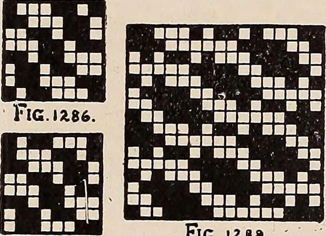 An illustration from Technology of textile design. A practical treatise on the construction and application of weaves for all textile fabrics... Containing also an appendix describing all the latest methods and improvements in designing and manufacturing, 1890, leaf 309