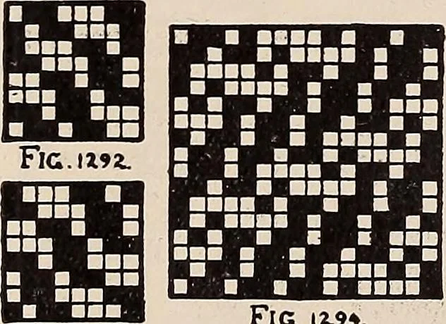 An illustration from Technology of textile design. A practical treatise on the construction and application of weaves for all textile fabrics... Containing also an appendix describing all the latest methods and improvements in designing and manufacturing, 1890, leaf 309