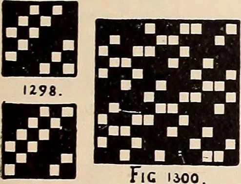 An illustration from Technology of textile design. A practical treatise on the construction and application of weaves for all textile fabrics... Containing also an appendix describing all the latest methods and improvements in designing and manufacturing, 1890, leaf 310