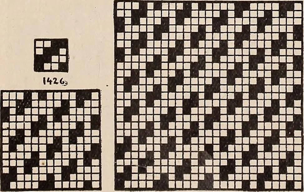 An illustration from Technology of textile design. A practical treatise on the construction and application of weaves for all textile fabrics... Containing also an appendix describing all the latest methods and improvements in designing and manufacturing, 1890, leaf 327