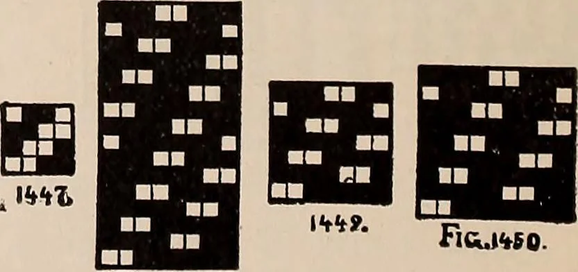 An illustration from Technology of textile design. A practical treatise on the construction and application of weaves for all textile fabrics... Containing also an appendix describing all the latest methods and improvements in designing and manufacturing, 1890, leaf 329