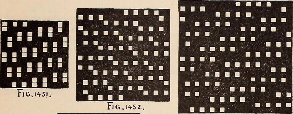 An illustration from Technology of textile design. A practical treatise on the construction and application of weaves for all textile fabrics... Containing also an appendix describing all the latest methods and improvements in designing and manufacturing, 1890, leaf 330