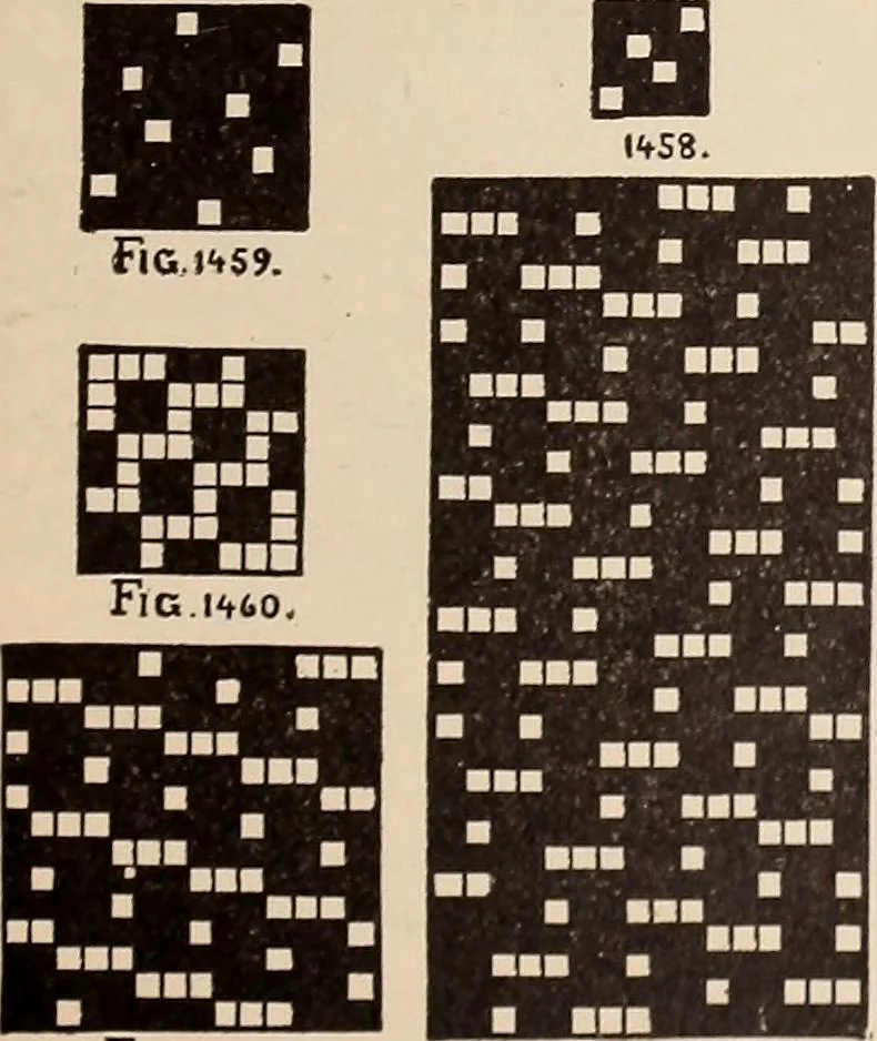 An illustration from Technology of textile design. A practical treatise on the construction and application of weaves for all textile fabrics... Containing also an appendix describing all the latest methods and improvements in designing and manufacturing, 1890, leaf 330