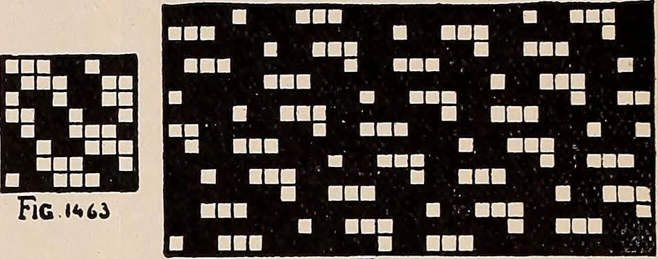 An illustration from Technology of textile design. A practical treatise on the construction and application of weaves for all textile fabrics... Containing also an appendix describing all the latest methods and improvements in designing and manufacturing, 1890, leaf 331