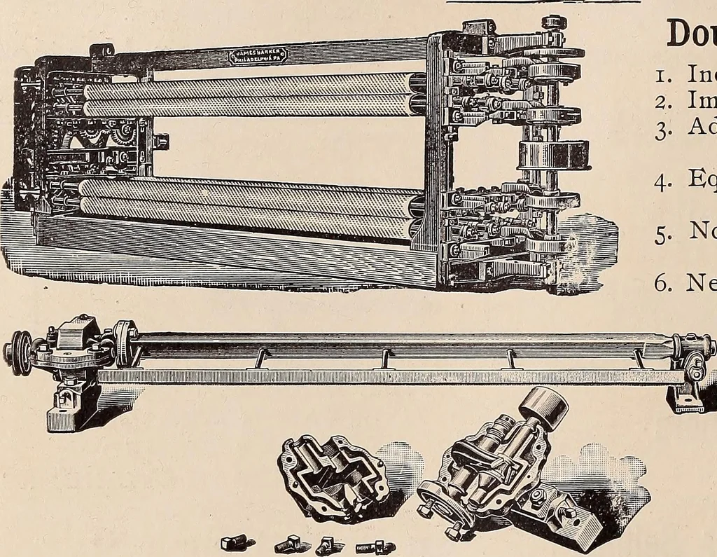An illustration from Technology of textile design. A practical treatise on the construction and application of weaves for all textile fabrics... Containing also an appendix describing all the latest methods and improvements in designing and manufacturing, 1890, leaf 343