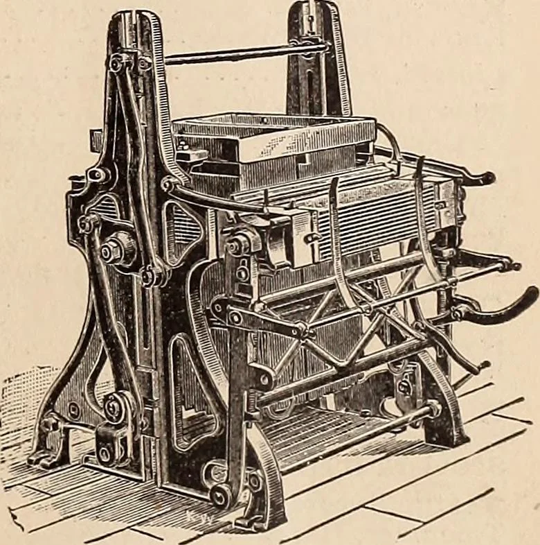 An illustration from Technology of textile design. A practical treatise on the construction and application of weaves for all textile fabrics... Containing also an appendix describing all the latest methods and improvements in designing and manufacturing, 1890, leaf 6
