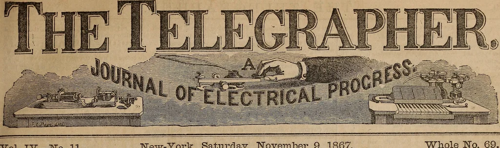 An illustration from The Telegrapher [microform], 1864, leaf 100