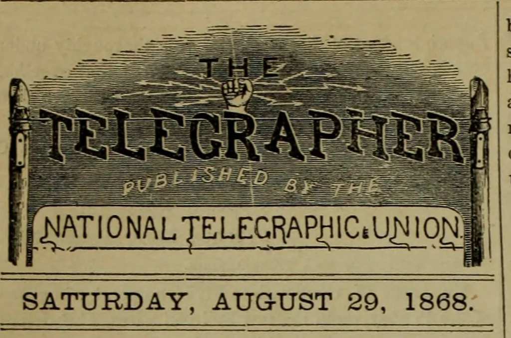 An illustration from The Telegrapher [microform], 1864, leaf 15