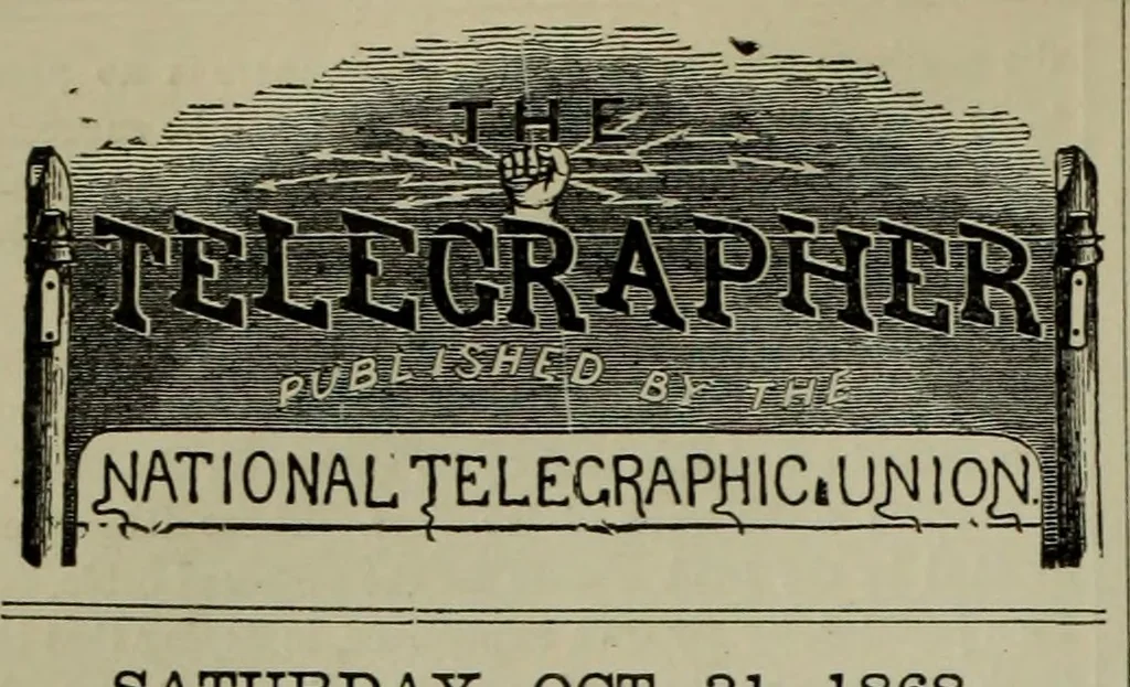An illustration from The Telegrapher [microform], 1864, leaf 91