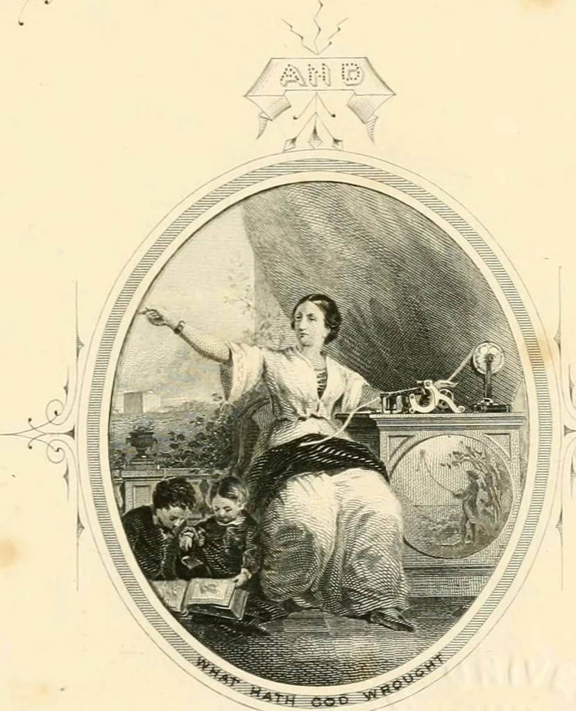 An illustration from The telegraph in American and Morse memorial, 1886, leaf 8