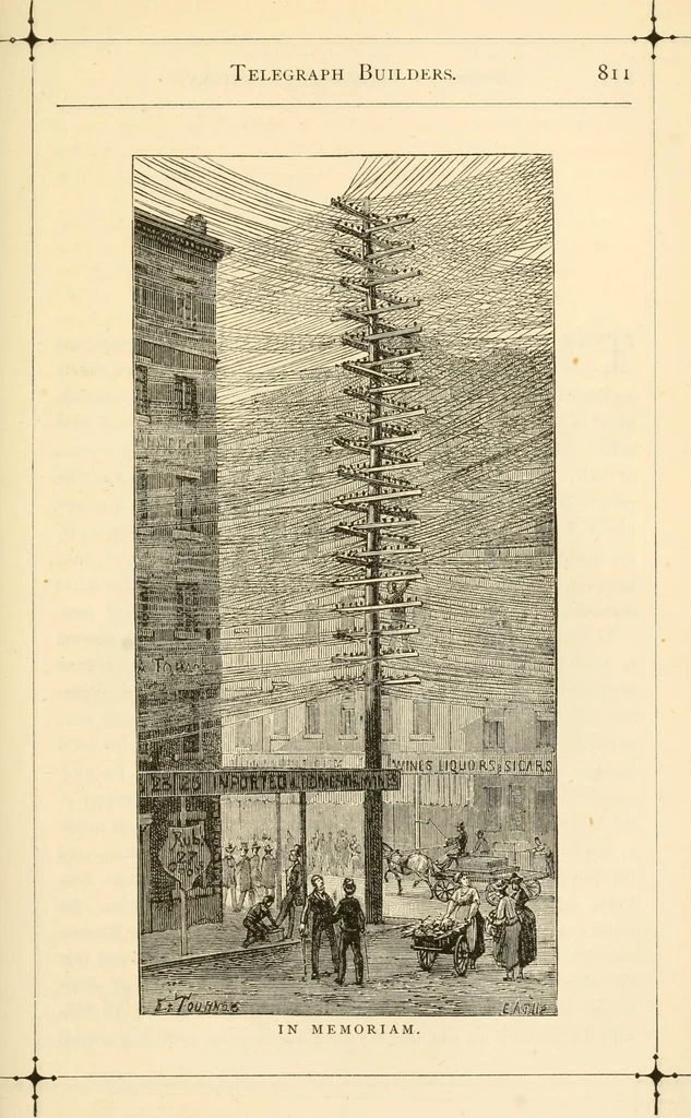 An illustration from The telegraph in American and Morse memorial, 1886, leaf 886
