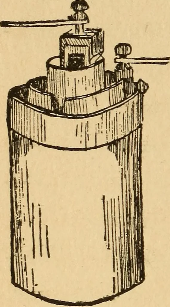 An illustration from Telegraphy and how to learn it; with brief chapters on elementary science, embracing various kinds of electricity, electrical measurements, thermo-frictional electricty, batteries, magnets and magnetism, 1901, leaf 27