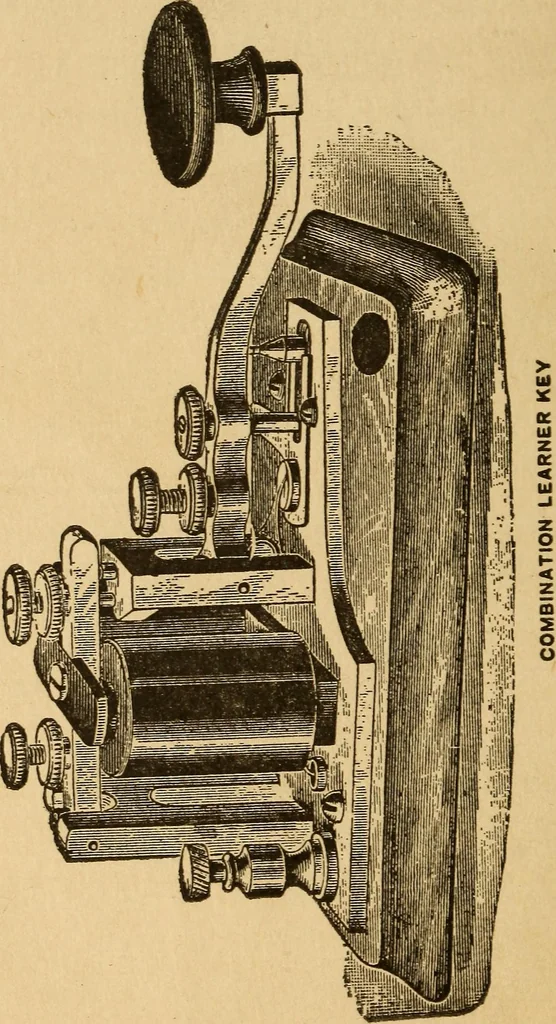 An illustration from Telegraphy and how to learn it; with brief chapters on elementary science, embracing various kinds of electricity, electrical measurements, thermo-frictional electricty, batteries, magnets and magnetism, 1901, leaf 51