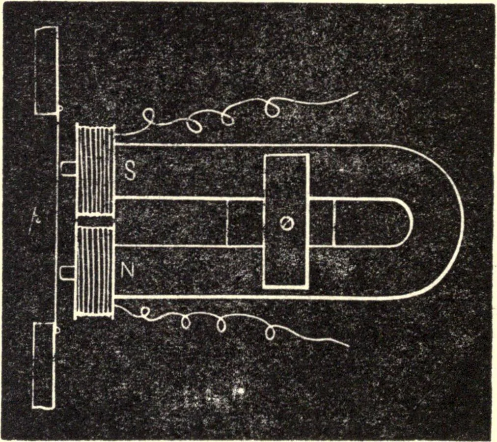 An illustration from The telephone: an account of the phenomena of electricity, magnetism, and sound, as involved in its action, 1877, leaf 127