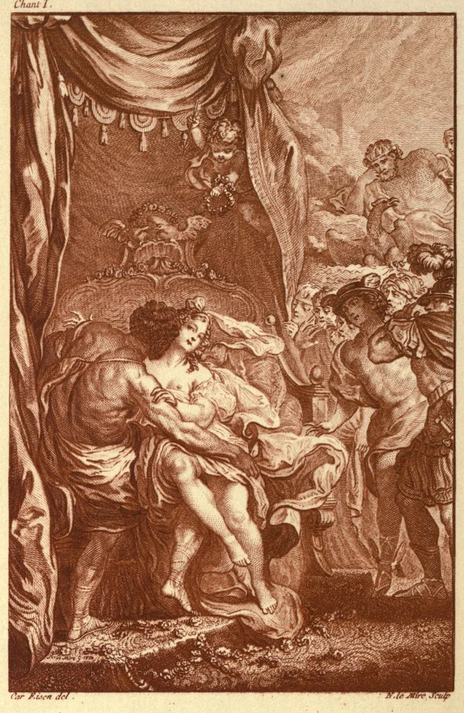 An illustration from The temple of Gnidus; followed by Cephisa and Cupid, and Arsaces and Ismenia, leaf 40