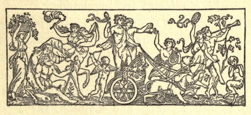 An illustration from The temple of Gnidus; followed by Cephisa and Cupid, and Arsaces and Ismenia, leaf 97
