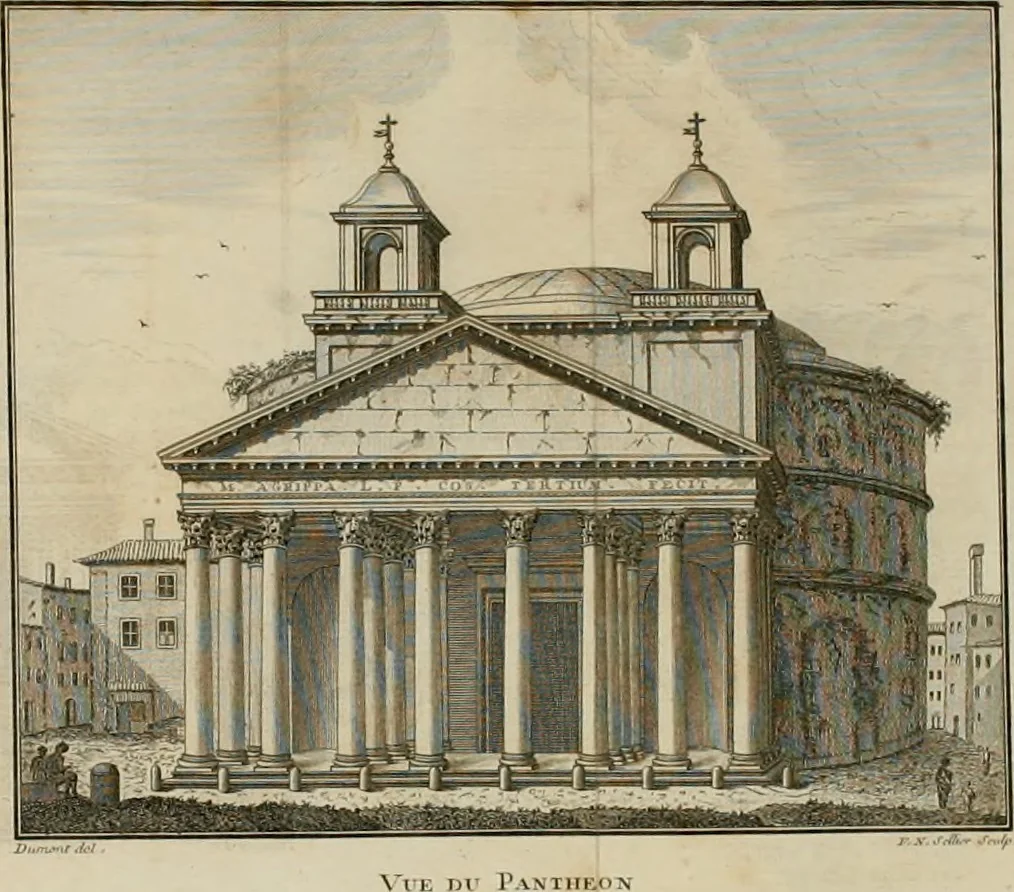 An illustration from Temples anciens et modernes, ou, Observations historiques et critiques sur les plus célèbres monumens d'architecture greque et gothique, 1774, leaf 102