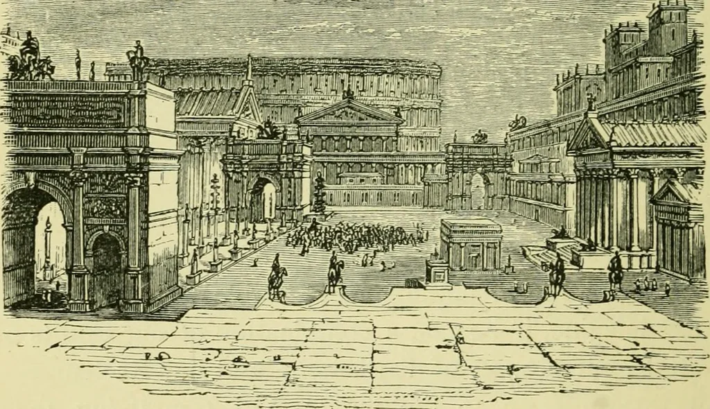 An illustration from Temples, tombs, and monuments of ancient Greece and Rome. A description and a history of some of the most remarkable memorials of classical architecture, 1871, leaf 101