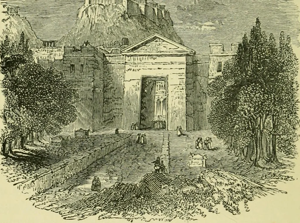 An illustration from Temples, tombs, and monuments of ancient Greece and Rome. A description and a history of some of the most remarkable memorials of classical architecture, 1871, leaf 21