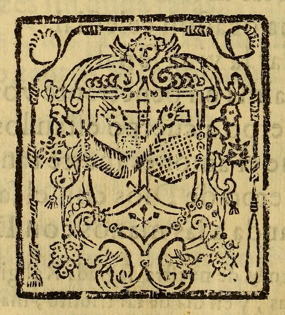 An illustration from Templo de N. grande patriarca San Francisco de la Provincia de los Doze Apostoles de el Peru en la Ciudad de los Reyes : arruinado, restaurado, y engradecido de la providencia divina. En panegyrico historial, y poetico certamen., 1675, leaf 68