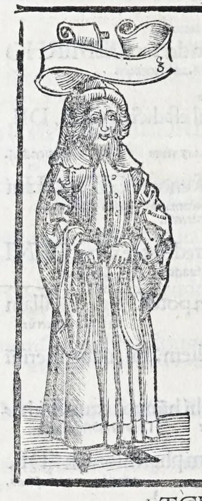 An illustration from Terenti[us] : cũ directorio vocabulorũ, sententiarũ, artis comice : glosa ĩterlineali : comẽtarijs Donato, Gvidone, Ascensio, leaf 268