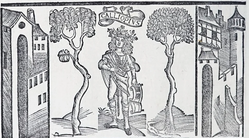 An illustration from Terenti[us] : cũ directorio vocabulorũ, sententiarũ, artis comice : glosa ĩterlineali : comẽtarijs Donato, Gvidone, Ascensio, leaf 308