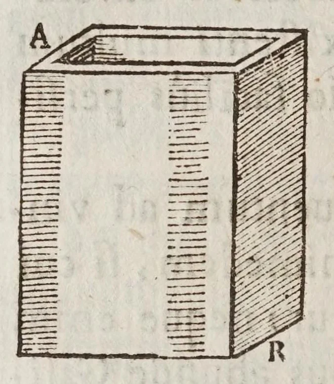 An illustration from Terra machinis mota : dissertationes geometricae, mechanicae, physicae, hydrostaticae : in quibus machinarum coniurgatarum vires inter se comparantur : multiplici noua methodo terrae magnitudo & grauitas inuestigatur : Archimedes terrae motionem spondens ab arrogantiae suspicione vindicatur, 1658, leaf 154