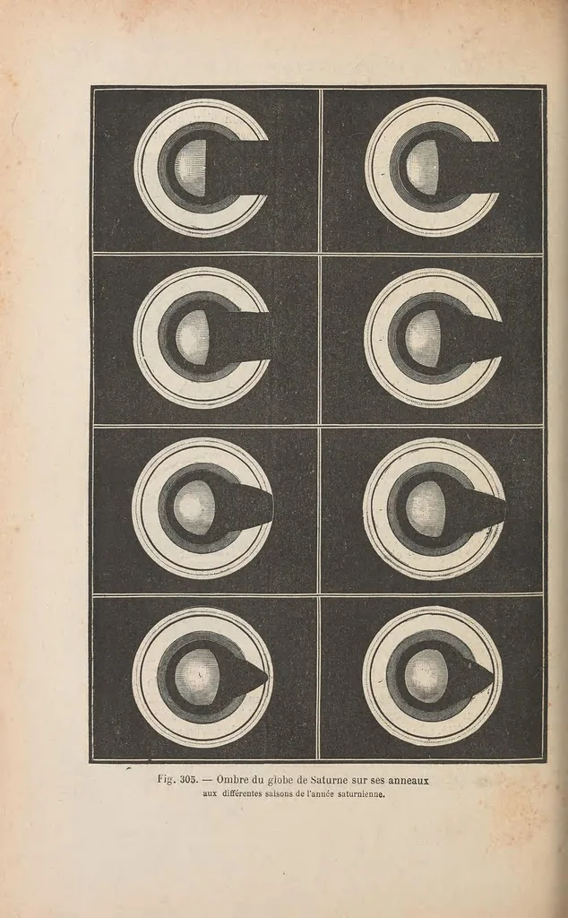 An illustration from Les terres du ciel; voyage astronomique sur les autres mondes et description des conditions actuelles de la vie sur les diverses planètes du système solaire;, 1884, leaf 728
