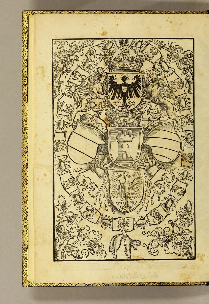 An illustration from Tertia Ferdina[n]di Cortesii Sac. Caesar. et Cath. Maiesta. in nova maris oceani Hyspania generalis præfecti p[rae]clara narratio, : in qua celebris ciuitatis Temixtitan expugnatio, aliaru[m]q[ue] prouintiaru[m], qu[a]e defecerant recuperatio continetur, in quaru[m] expugnatione, recuperatione q[ue] præfectus, una cum Hyspanis victorias æterna memoria dignas consequutus est, pr[a]eterea in ea Mare del Sur Cortesium detexisse rece[n]set[er], quod nos Australe Indicu[m] Pelagus putam[us], [et] alias innumeras prouintias aurifodinis, unionibus, variisq[ue] Gemmarum generibus refertas, et postremo illis innotuisse in eis quoq[ue] aromata contineri,, 1524, leaf 8