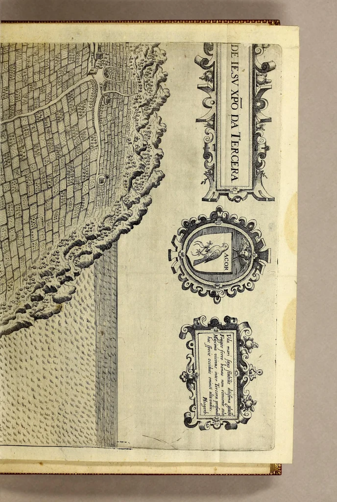 An illustration from Tertia pars Indiae Orientalis: qua continentur I. Secunda pars nauigationum à Ioanne Hugone Lintschotano Hollando in Orientem susceptarum; & maximè situs illarum regionum, & in his insularum, fluminum, riparum, portuum, &c. tum in transitu, tum ipsa India sitorum: vbi iuxta etiam vniuersa, quae autor illic, & postea in reditu versus Hollandiam vidit & notauit, diligenter designantur. : II. Nauigatio Hollandorum in insulas Orientales, Iauan & Sumatram: vbi pariter de morbius, vita, & religione incolarum quaedam haud iniucunda traduntur. III. Tres nauigationes Hollandorum in modò dictam Indiam per septentrionalem seu glacialem oceanum, vbi mira quaedam & stupenda denarrantur., 1601, leaf 67